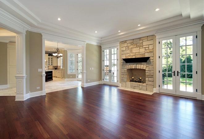 detailed view of dark stained hardwood flooring